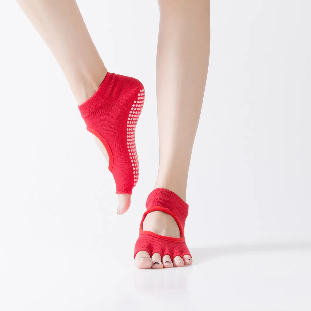 Xianghui New Style Cotton Antislip Pilates Sport Women Finger Five-Toe Yoga Socks