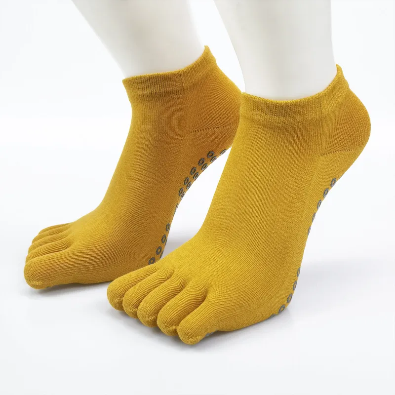 Xianghui Women's Yoga Solid Color Cotton Sweat Absorbent Toe Socks