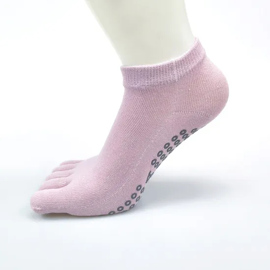 Xianghui Women's Yoga Solid Color Cotton Sweat Absorbent Toe Socks