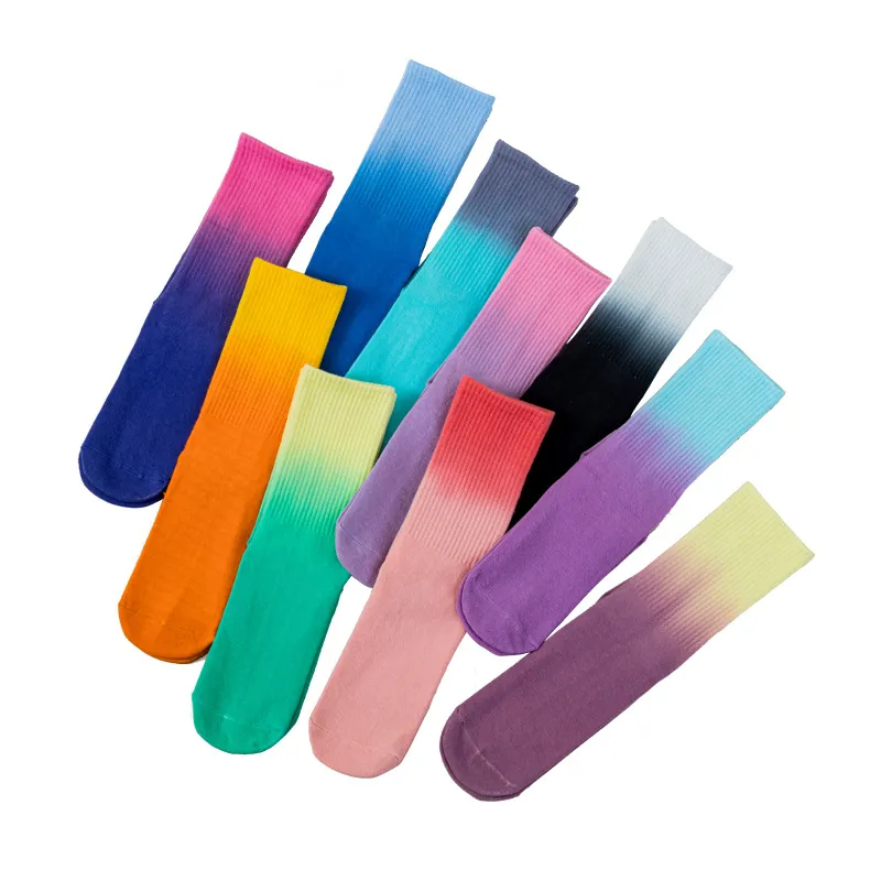 Xianghui Gradient Color Cotton Non-Slip Fitness Pilates Sports Yoga Socks