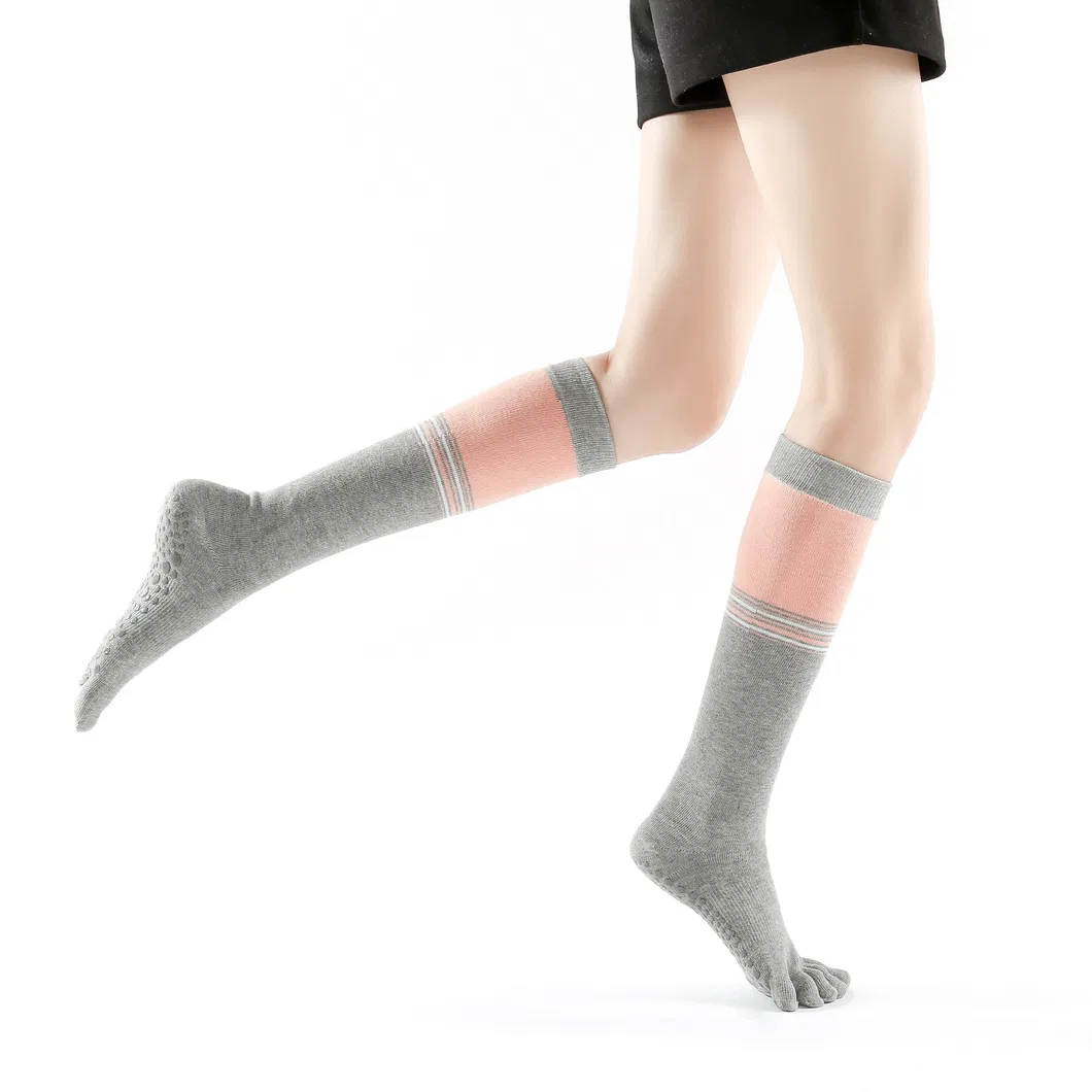 Xianghui Full Finger Peep Toe Knee Highs Non Slip Dance Yoga Socks
