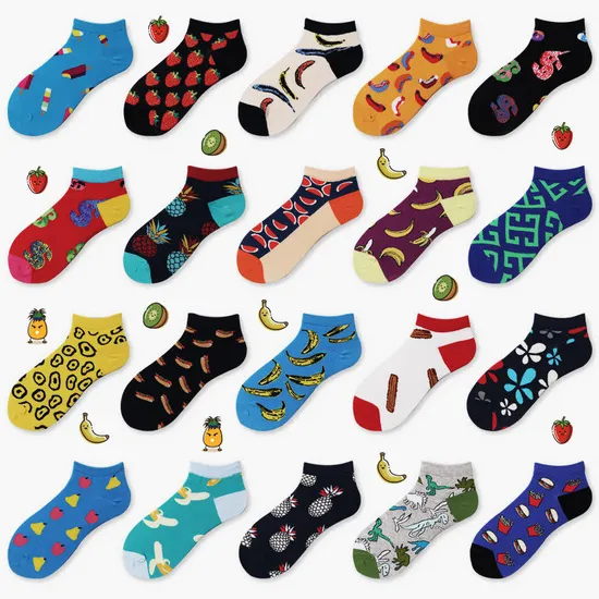 Xianghui Wholesale Breathable Women Fashion Ankle Happy Socks for Adults