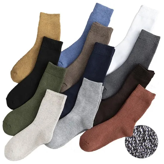 Xianghui Winter Warm Cushion Terry Sole Breathable Cotton Socks