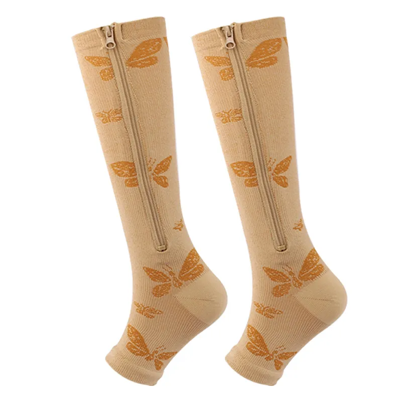 Xianghui Hot Sale Sport Type Breathable Skin and Compression Socks with Zipper