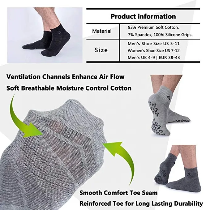 Xianghui Mens New Sports Comfort Cotton Silicone Gripe Anti-Slip Trampoline Socks