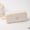 Custom Logo Printed Canvas Zipper White Makeup Bag Luxury Cotton Small Canvas Make up Bag Travel Cosmetic Bag Pencil Pouch