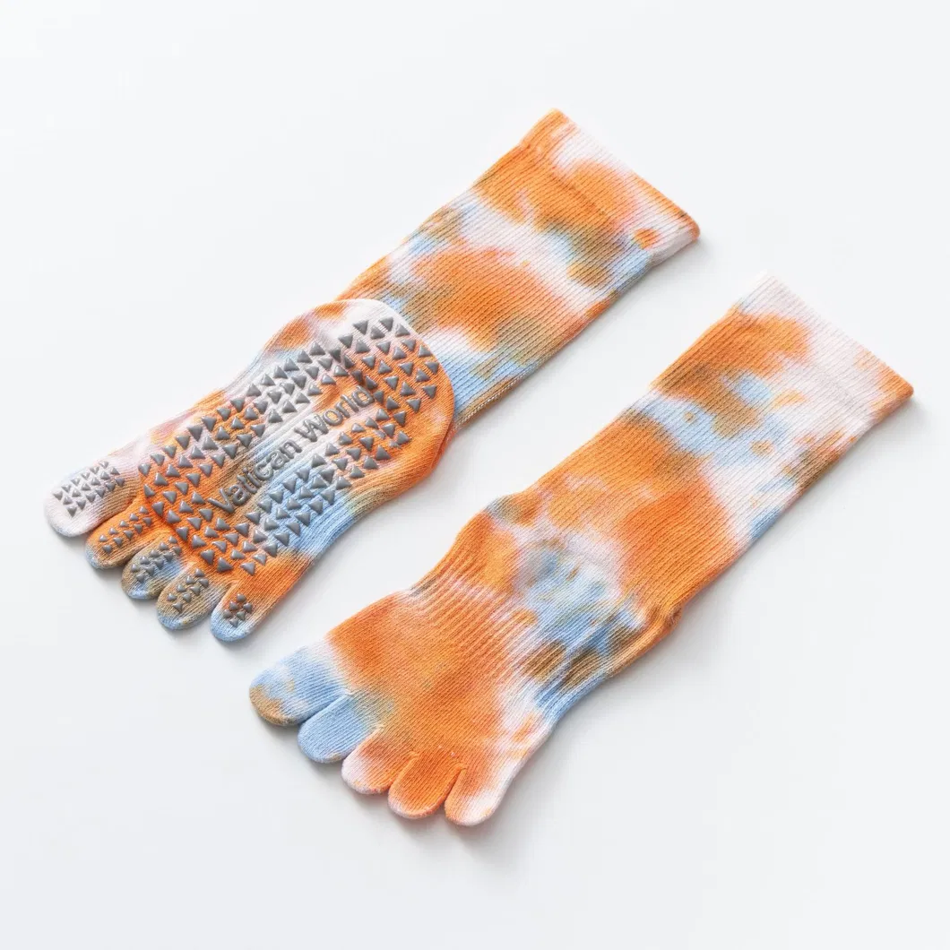 Xianghui Multi-Colored Tie Dye PVC Non-Slip Pilates Toe Sports Yoga Socks