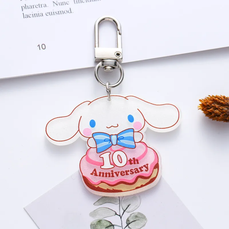 Xianghui Popular Transparent Custom Logo Design Cute Cartoon Glitter Acrylic Keychain