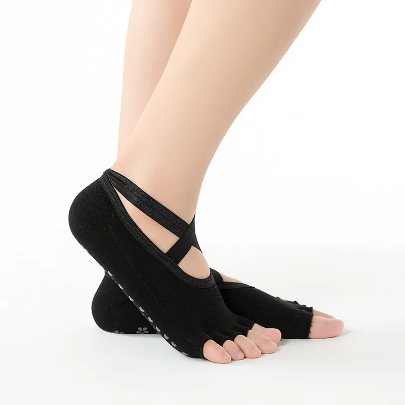 Xianghui Custom Wholesale Toe Non-Slip Pilates Grip Invisible Silicone Ballet Women's Men Sport Yoga Socks