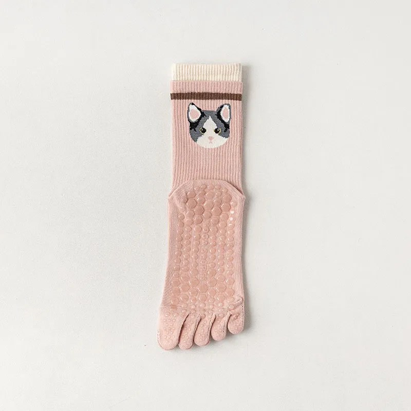 Xianghui Cute Cartoon Animal Pilates Indoor Non-Slip Floor Sport Yoga Toe Socks