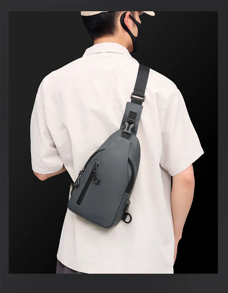 Wholesale Outdoor Large-Capacity Men's Chest Bag Fashion Simple Leisure Trend Shoulder Messenger Bag