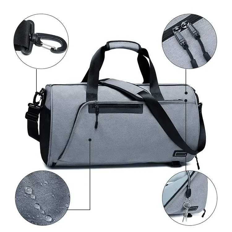 Xianghui Carry-on Sports Gym Duffel Bag Tote Bag with Shoe Compartment