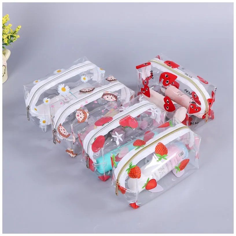 Xianghui OEM Transparent Make up Window PVC Cosmetic Bag Waterproof Travel Beauty Makeup Bag