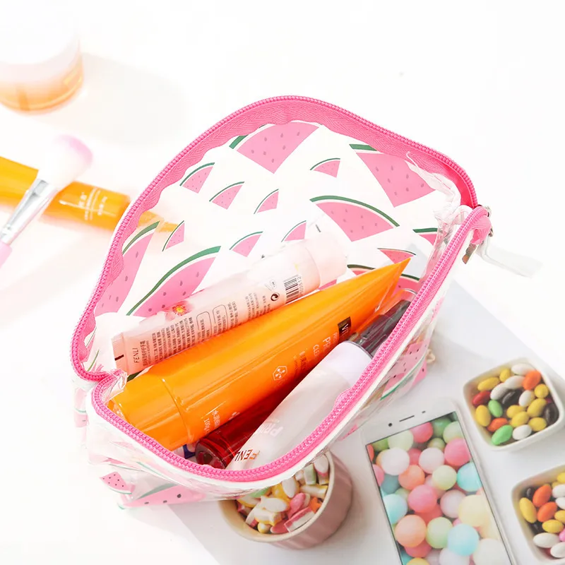 Xianghui OEM Transparent Make up Window PU/PVC Cosmetic Bag Waterproof Travel Beauty Makeup Bag