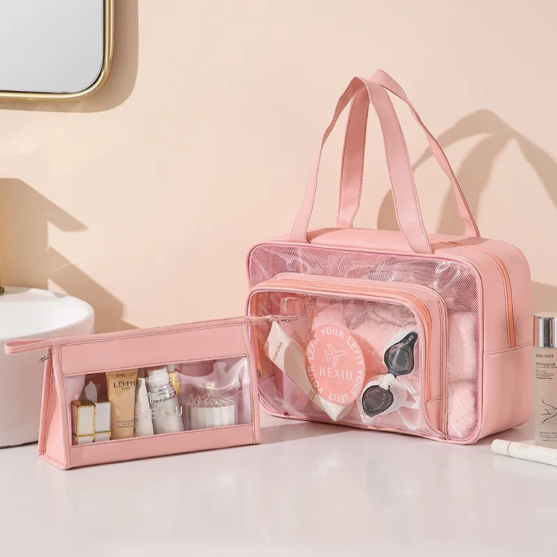 Xianghui PU Waterproof Toileting and Makeup Bag Portable Storage Bag Large Capacity Cosmetic Bag