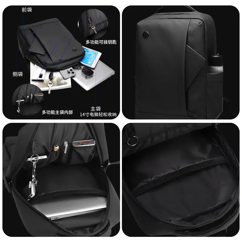 Xianghui Men Laptop Backpack Large Capacity Commute Business Casual Backpack