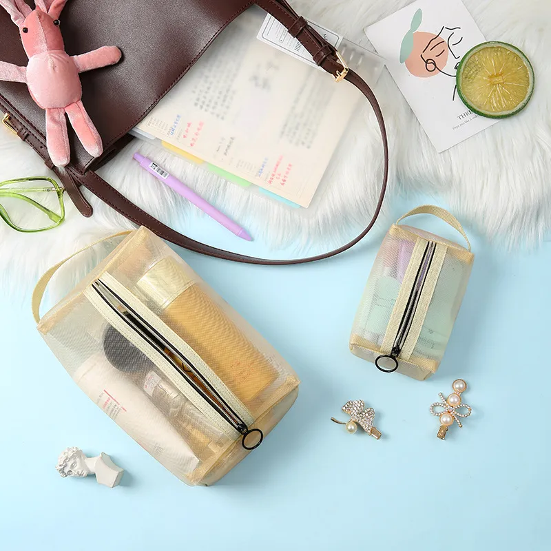 Xianghui Travel Women Toiletry Wash Small Bag Mesh Cosmetic Bag Travel Women Toiletry Wash Bag