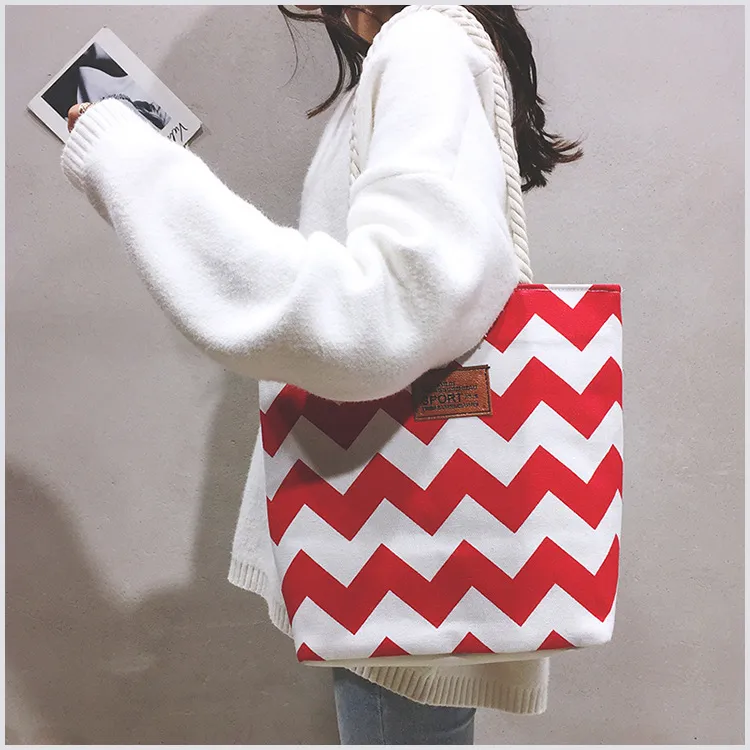 Xianghui Custom Ladies Alphabet Print Shoulder Eco Friendly Large Canvas Tote Bag