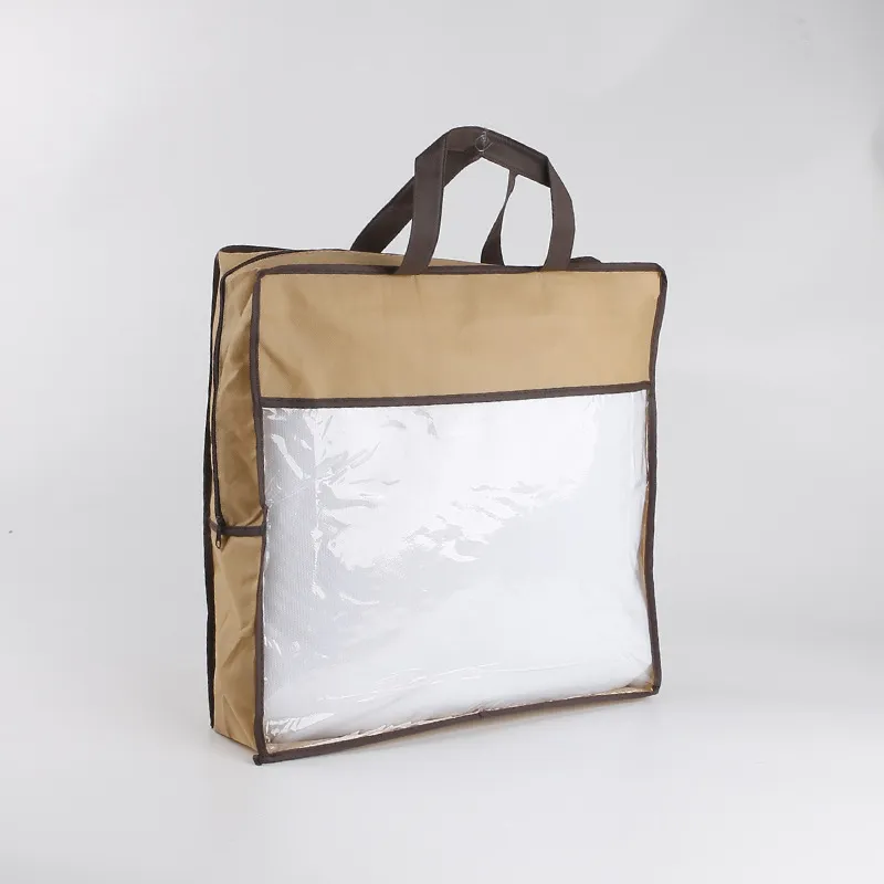 2024 Customizable Non-Woven Reusable Shopping Bag Canvas Tote with Cotton Handle Home Textile Zipper Packaging Logo Pattern Gift
