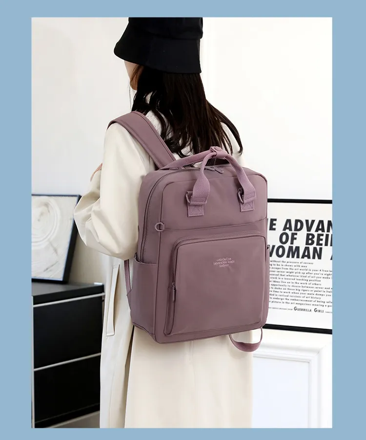 Xianghui Women Backpack Cross Border Water Resistant Nylon Backpack Versatile Custom Logo Schoolbag