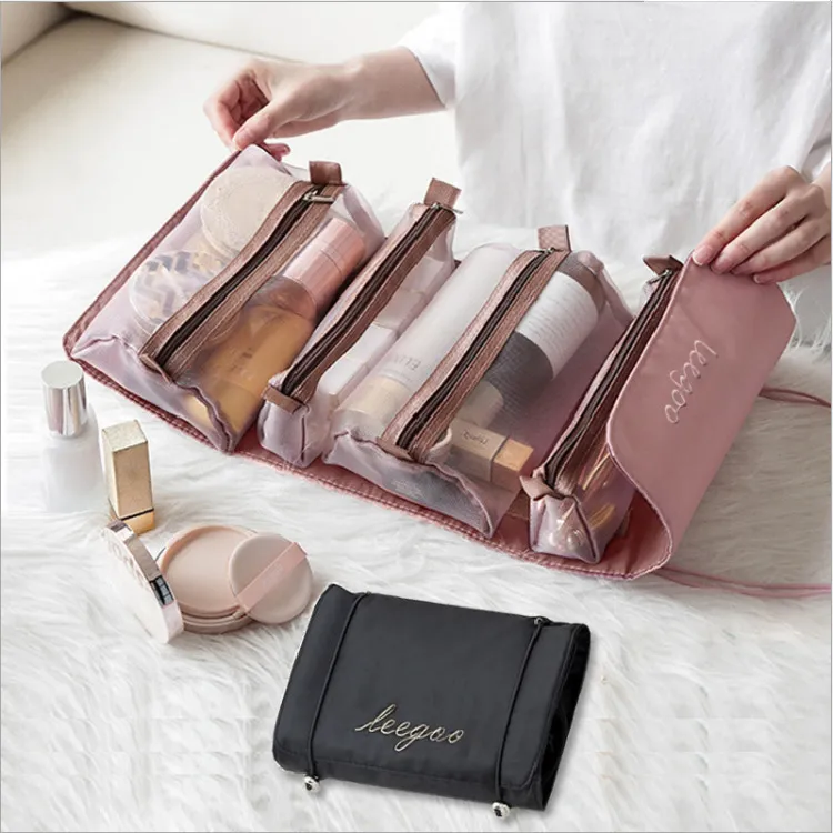 Xianghui Detachable 4-in-1 Makeup Multi-Functional Simple Travel Portable Folding Cosmetics Storage Toiletry Bag