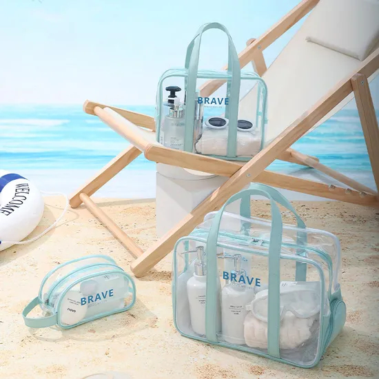 Xianghui Waterproof Toiletry Bag Travel Dry and Wet Separation Beach Fitness Swim Clear Cosmetic Makeup Bag