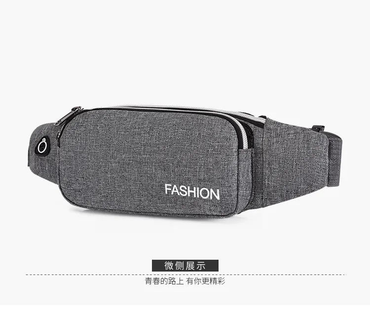 Lightweight Nylon Waist Pack Unisex Fashion Mini Belt Bag with Zipper Closure Waterproof Logo Pattern Bag Design for Travel
