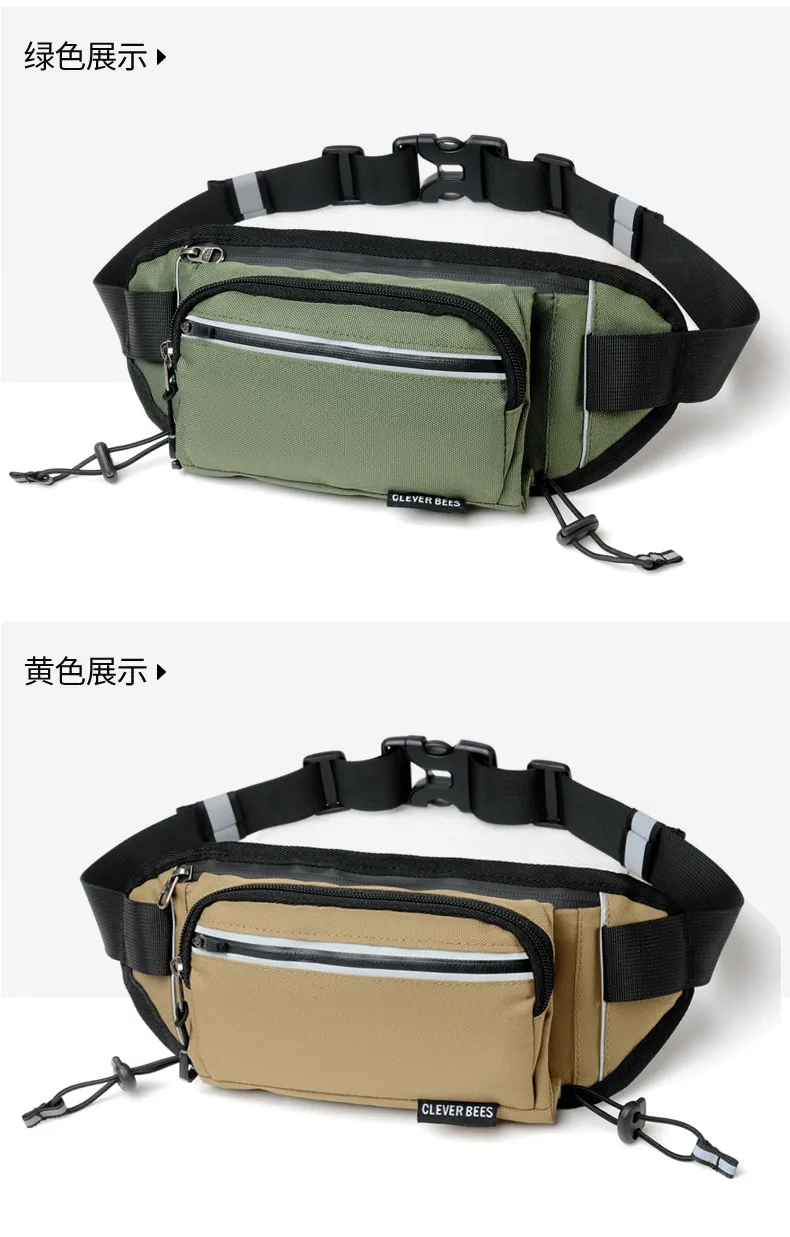 Multiple Pocket Custom Shape Fitness Buckles Ladies Private Label Brand Sports Fanny Pack Waist Money Bag