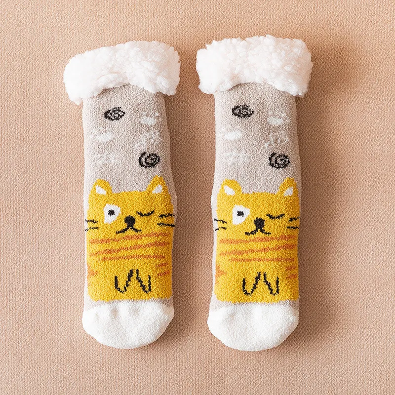 Xianghui Coral Fleece Socks Female Christmas Home Sleeping Towel Warm Socks
