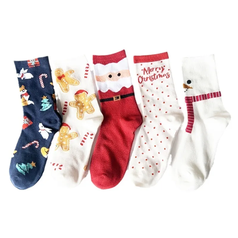 Xianghui Wholesale Cute Cartoon Elk Crew Socks Christmas Ladies Socks