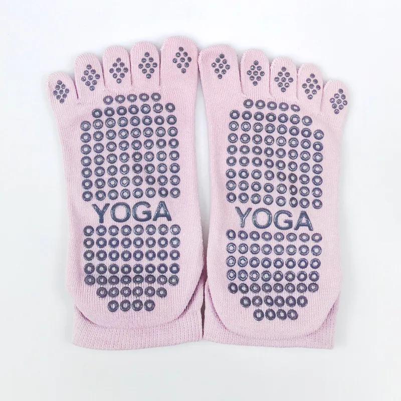 Xianghui Women's Yoga Solid Color Cotton Sweat Absorbent Toe Socks