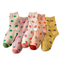Xianghui Cartoon Vegetables Women Cotton Funny Strawberry Tube Socks