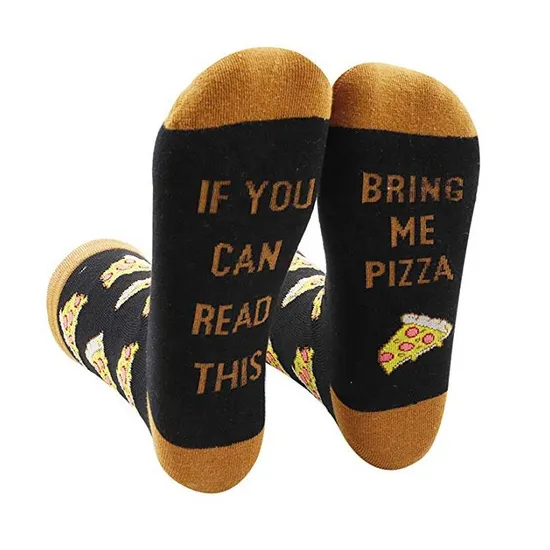 Xianghui Pizza Socks Wholesale Custom Colorful Jacquard Socks Fashion Design Dress Socks