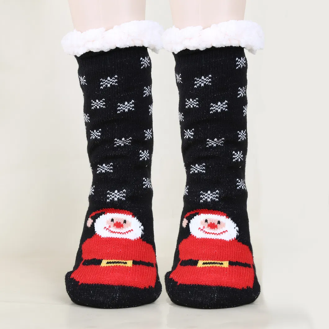 Xianghui Custom Novelty Women Crew Warm Winter Men Christmas Anti Slip Socks