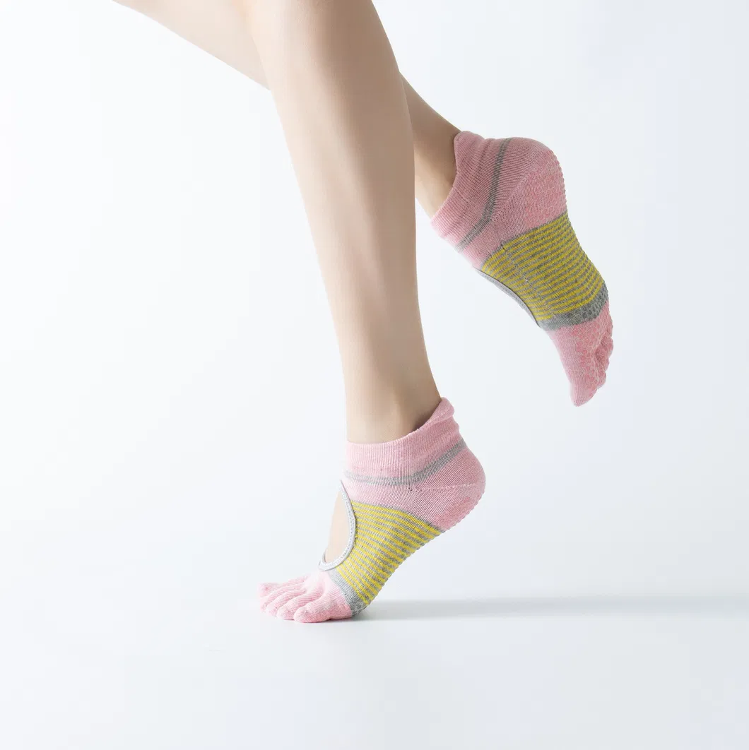Xianghui Fashionable Backless Five Toe Yoga Professional Non-Slip Sports Socks