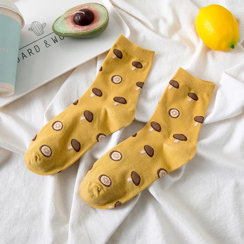 Xianghui Cartoon Vegetables Women Cotton Funny Strawberry Tube Socks
