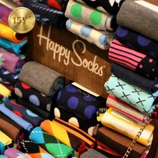 Xianghui Unisex Custom Logo Packaging Happy Socks Men Colorful Socks