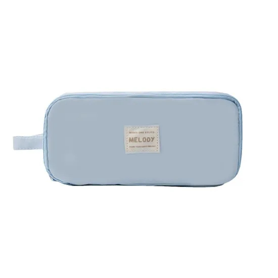 Custom Logo Printed Canvas Zipper White Makeup Bag Luxury Cotton Small Canvas Make up Bag Travel Cosmetic Bag Pencil Pouch