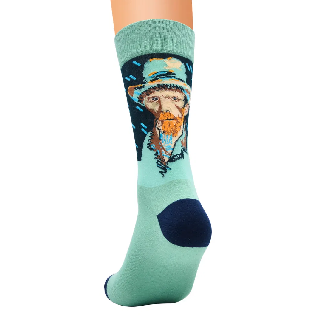 Xianghui World Famous Paintings Restoring Ancient Men Pure Cotton Tube Socks
