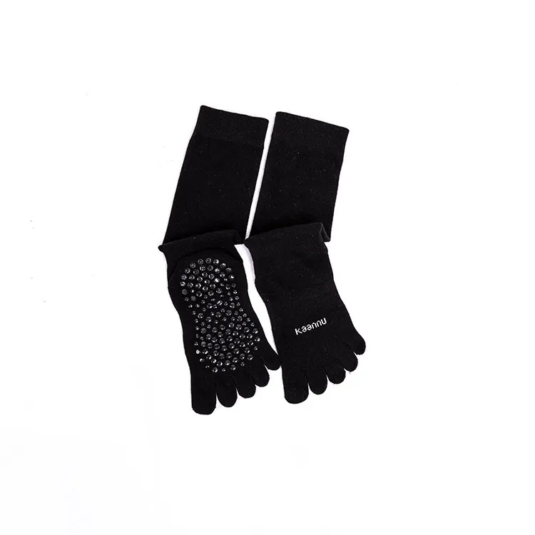 Xianghui Custom Print Logo Over The Calf Toe Five-Finger Sport Yoga Socks