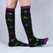 Xianghui Unisex Novelty Jacquard Pattern Compression Socks Stretchy Zipper Leg Support