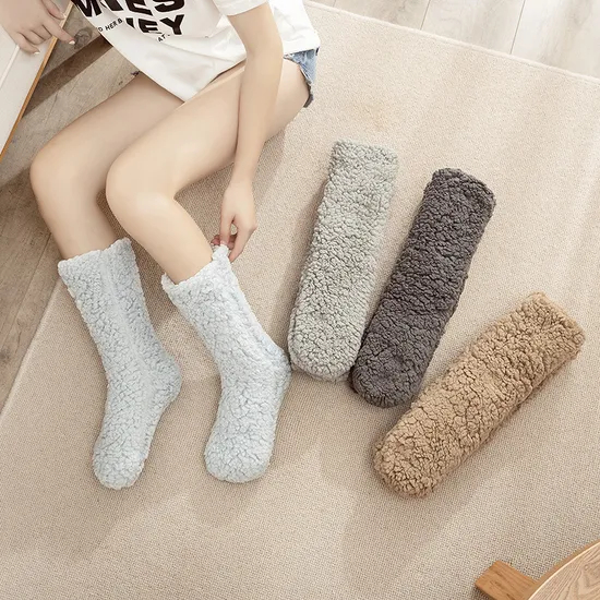 Xianghui Thick Custom Logo Coral Fleece Unisex Winter Warm Socks for Men