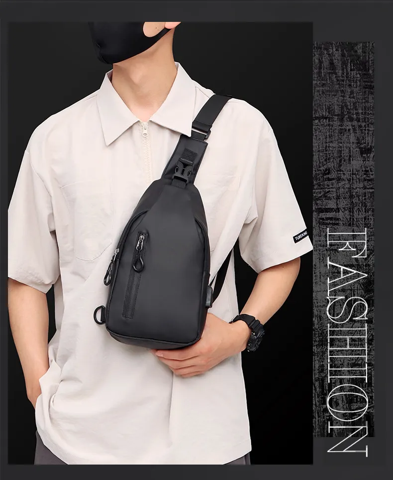 Wholesale Outdoor Large-Capacity Men's Chest Bag Fashion Simple Leisure Trend Shoulder Messenger Bag