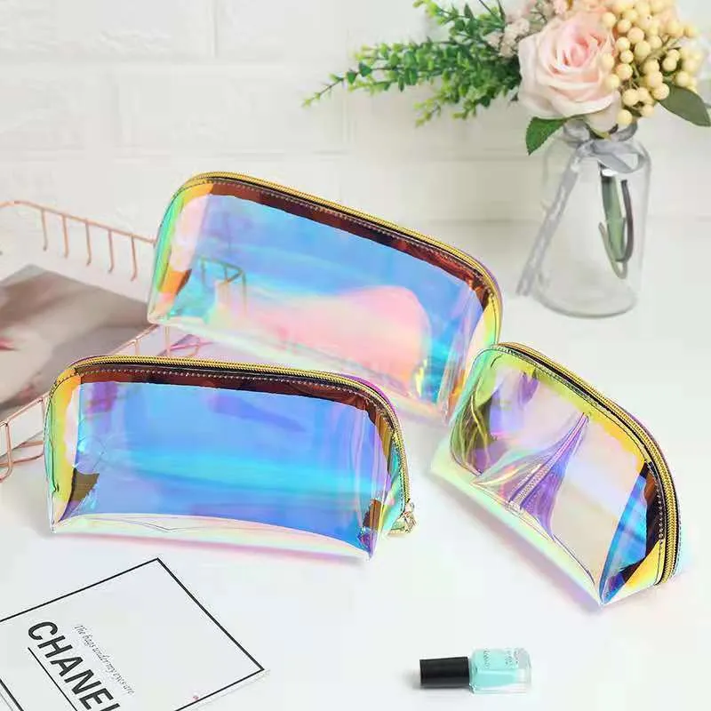 Xianghui Wholesale Laser TPU Transparent Portable Storage Multi-Functional Cosmetic Makeup Bags