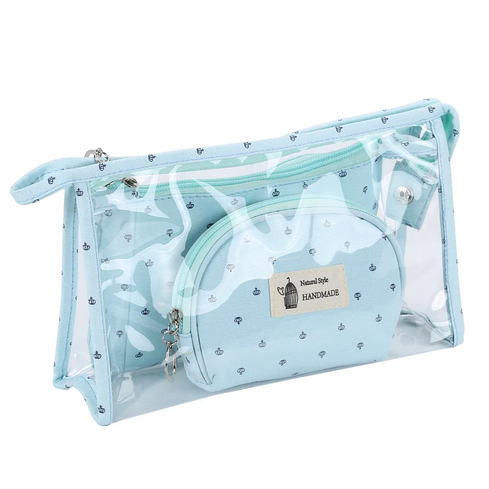 Xianghui Transparent Makeup Cosmetic Bag Set Wholesale Travel Quality Printed Beauty Loco Customizable Girls Gift Makeup Bag