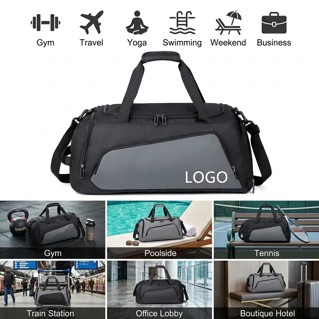 Xianghui Custom Design Logo OEM Outdoor Sport Gym Men Travel Sports Bag for Men