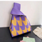 Xianghui Women's Knitted Bag Handbag Versatile Wrist Bag Polyester Woven Bagpanda Bag
