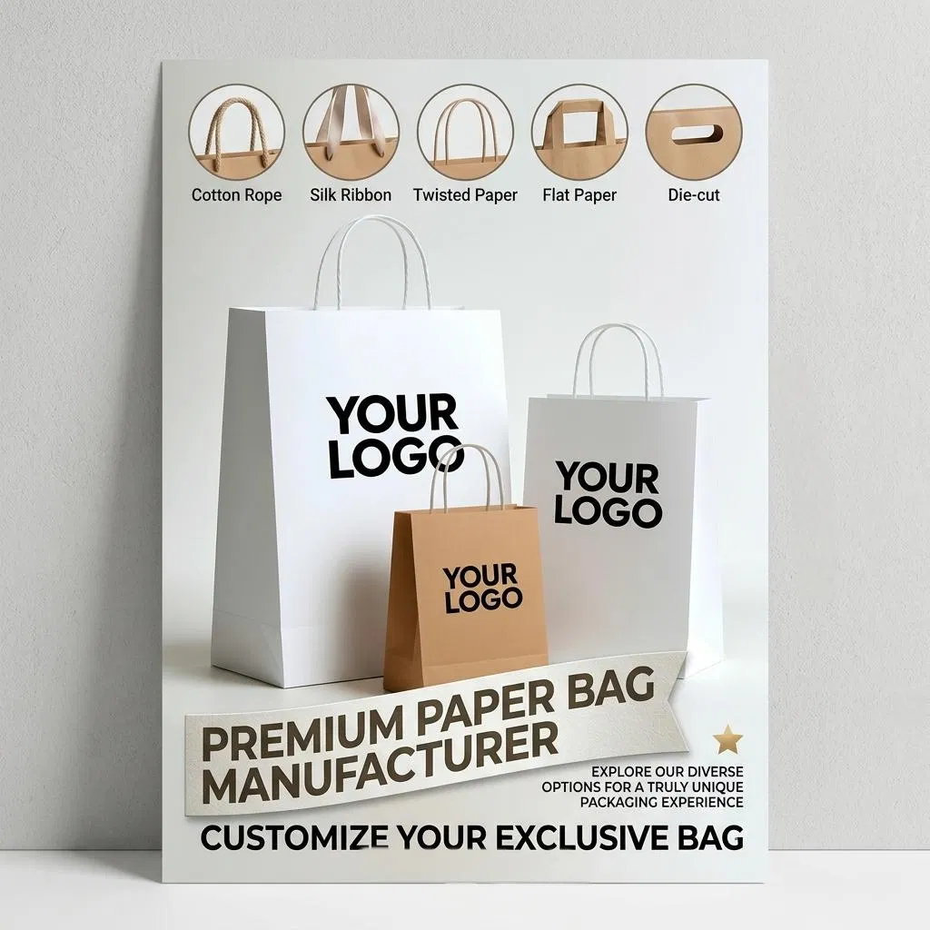 Xianghui Custom Black Frame Hand-Held Paper Gift Bags Boutique Garment Packaging