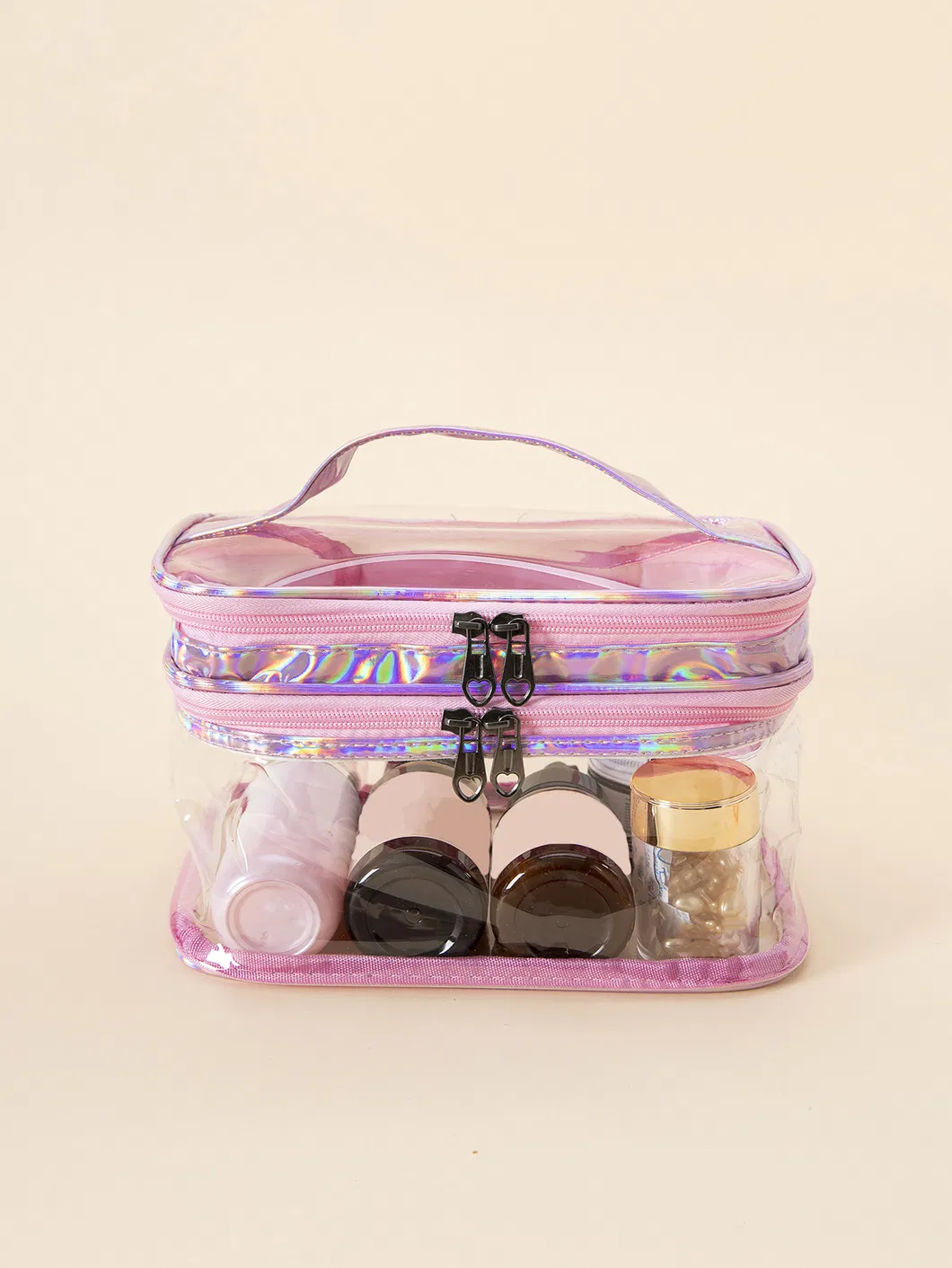 Xianghui Custom Makeup Bag Portable Waterproof Toiletry Pouch Travel Make up Bag PVC Cosmetic Bag