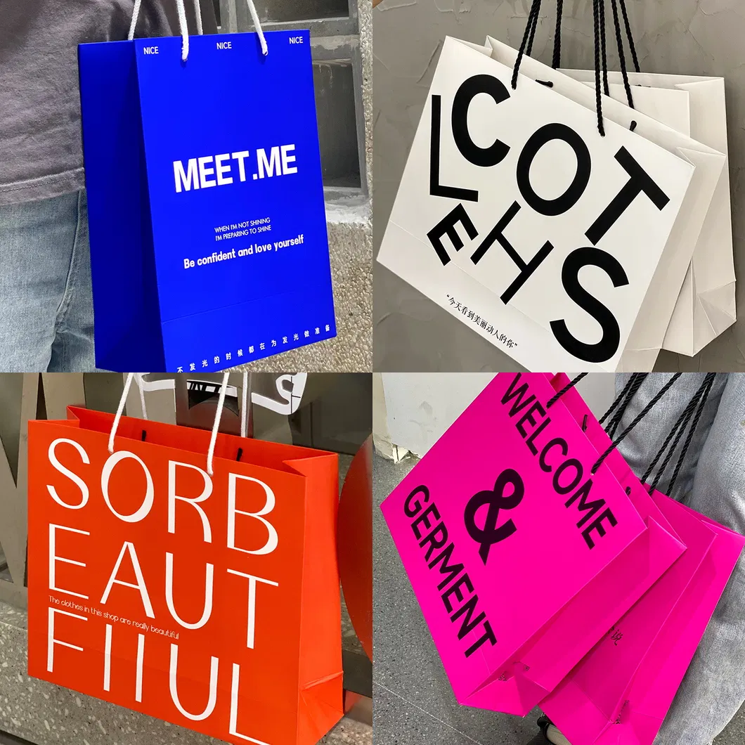 Xianghui Customization High-End Fashion Orange Color Gift Bag Shopping Packaging Bag